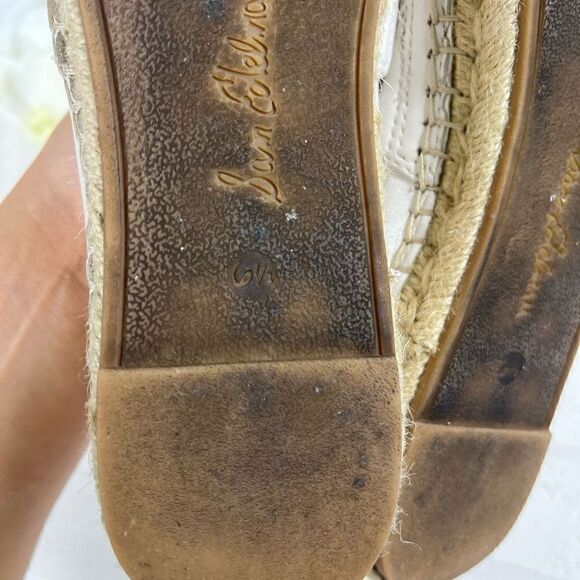 Sam Edelman Womens Espadrille Size 6.5 White Leather Slip on - Picture 9 of 15